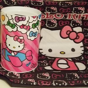 Hello Kitty Pink logo Tin Can Coin  Bank New